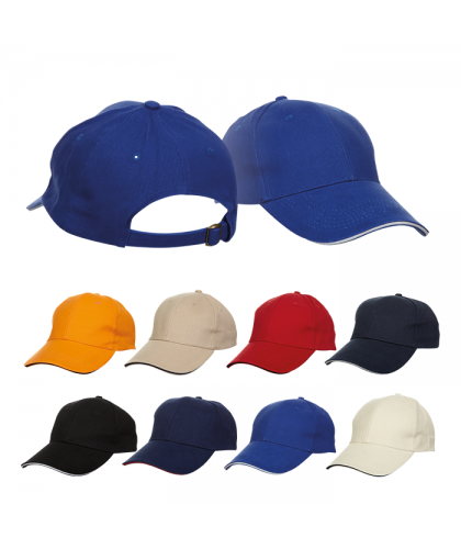 Baseball 6-Panel Cotton Brush Cap Stripe