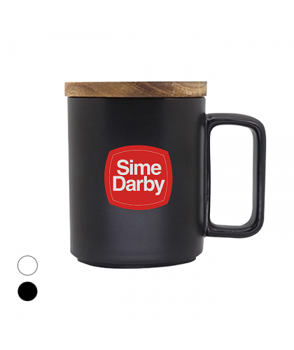 Wooden Cap Ceramic Mug - 450ml