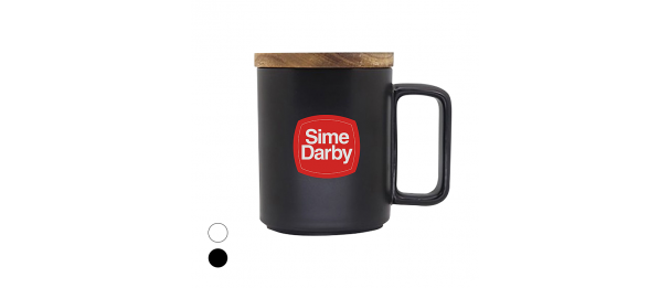 Wooden Cap Ceramic Mug - 450ml