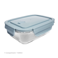 Borosilicate Glass Container with Lid 1520ml (1 Compartment)