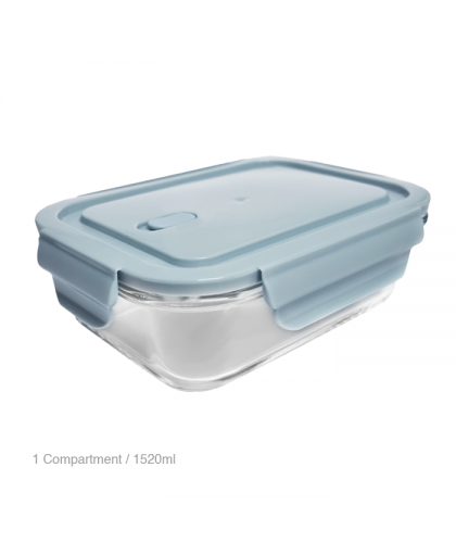 Borosilicate Glass Container with Lid 1520ml (1 Compartment)
