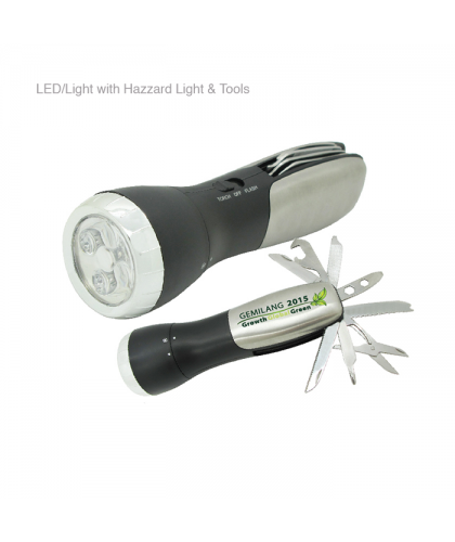 LED Torchlight with Hazard Light & Tools