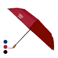 21'' 3 Fold Umbrella with Wooden Handle