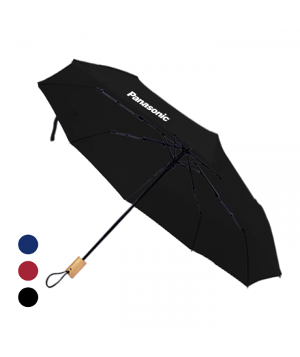 21'' Auto Open-Close 3 Fold Umbrella with Wooden Handle