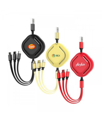 VORTEX 3-in-1 Retractable USB Charging Cable