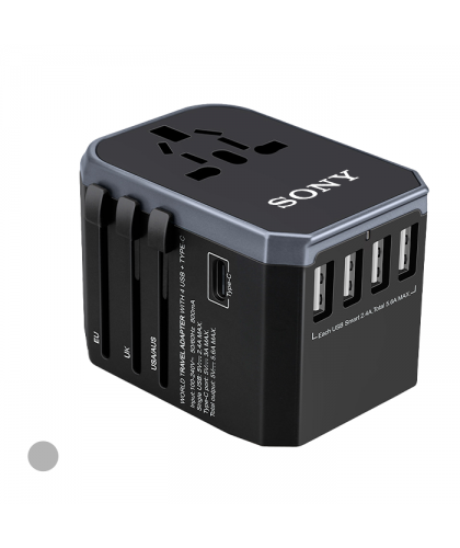 WAVE Universal Travel Adapter with Dual USB + 3 Type-C