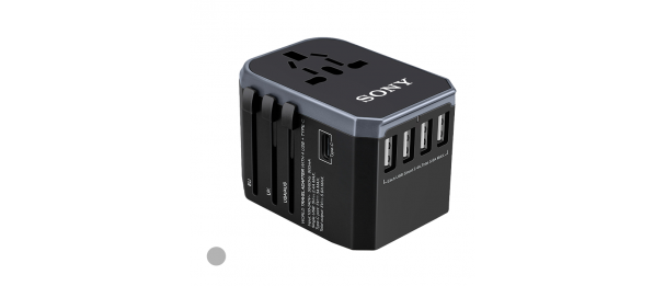WAVE Universal Travel Adapter with Dual USB + 3 Type-C
