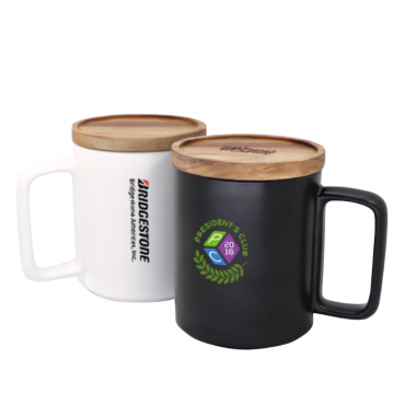 Wooden Cap Ceramic Mug - 450ml