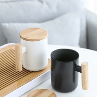 MOKKA Ceramic Wooden Handle Mug - 380ml