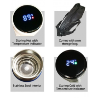 LED Touch Thermometer  Stainless Steel Vacuum Flask
