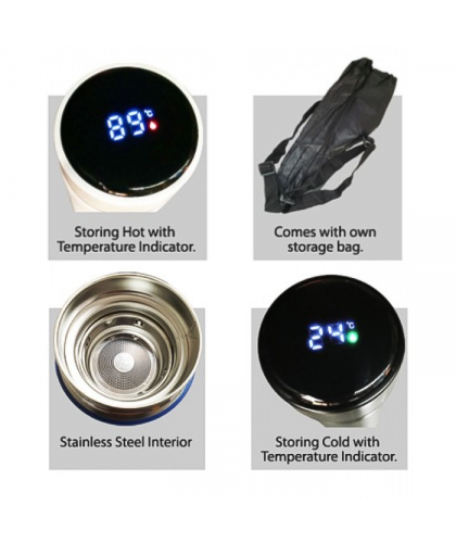 LED Touch Thermometer  Stainless Steel Vacuum Flask