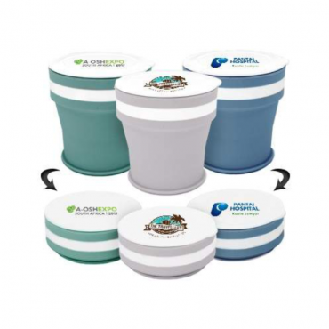 Collapsible Silicone Mug with Cover - 350ml           