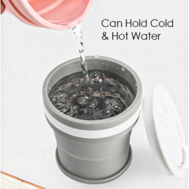 Collapsible Silicone Mug with Cover - 350ml           