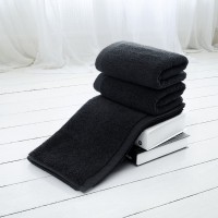 Plain Black Cotton Hand Towels