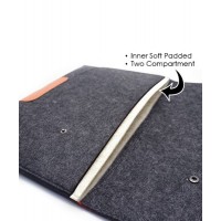 13'' Felt PU Two Compartment iPad Sleeve