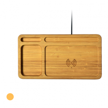 Bamboo  Wireless Charger Storage Tray