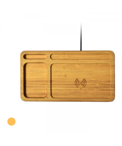 Bamboo  Wireless Charger Storage Tray