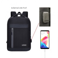 15.6" PU Laptop Backpack with USB Port