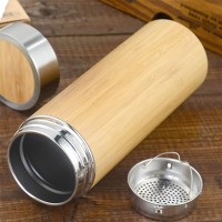 Mini Bamboo Premium Stainless Steel Thermos - 350ml