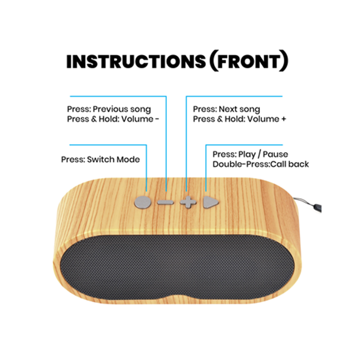 KELLY Portable Bluetooth Speaker - 1200mAh Battery