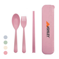 3-in-1 Colour Eco-Wheat Cutlery Set