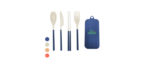 4-in-1 Colour Eco-Cutlery Set
