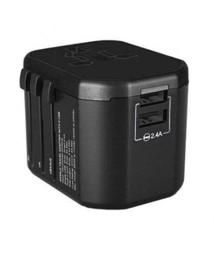 Premium Travel Adapter Dual USB Hub With Smart Charge 2.4A