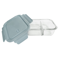 Borosilicate Glass Container with Lid 1040ml (2 Compartment)
