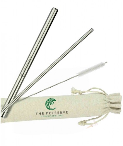  RAW - Straw Set with Jute-Cotton Pouch         