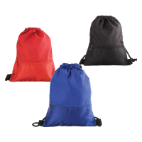 Nylon Drawstring Bag with Zipper Compartment