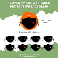 CUSTOMIZED 3 Layers Smart Washable Protective Face Mask