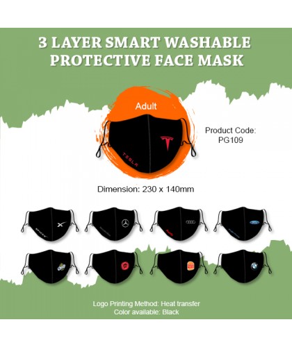 CUSTOMIZED 3 Layers Smart Washable Protective Face Mask