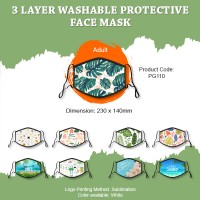 CUSTOMIZED 3 Layers Washable Protective Face Mask