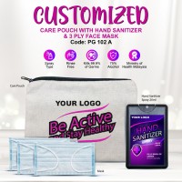 CUSTOMIZED Care Pouch With Hand Sanitizer and 3 ply Face Mask         