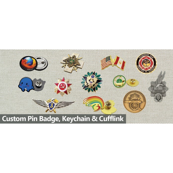 Custom Pin Badge, Keychain & Cufflink