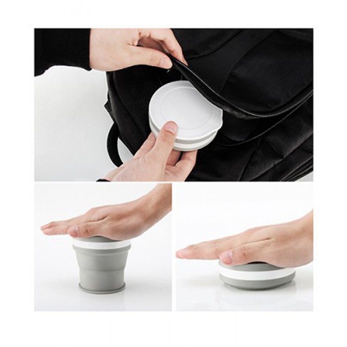 Collapsible Silicone Mug with Cover - 350ml           