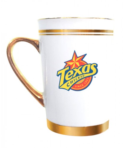 13oz Gold Rim Handle Mug     