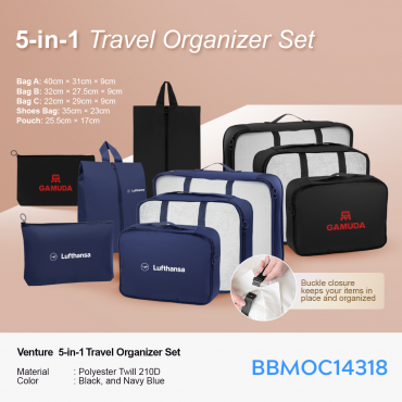 VENTURE 5-in-1 Travel Organizer Set