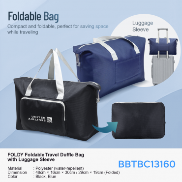 FOLDY Foldable Travel Duffle Bag With Luggage Sleeve