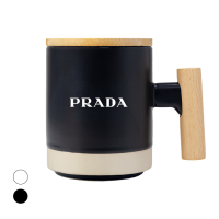 Duo Tone 2 Ceramic Wooden Handle Mug - 380ml