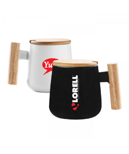 DIPP Wooden Handle Ceramic Mug