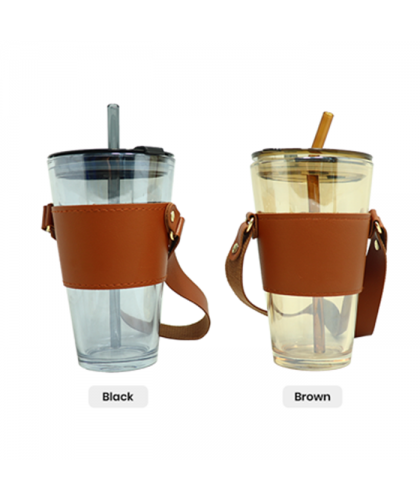 MONTE 3 Premium Color Glass Mug with PU Sleeve - 450ml