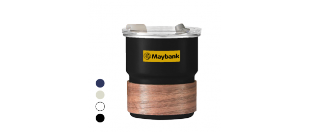 ZEN Stainless Steel Tumbler with Wooden Holder – 300ml