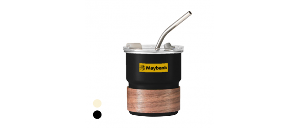 ZEN Stainless Steel Tumbler with Wooden Holder – 300ml