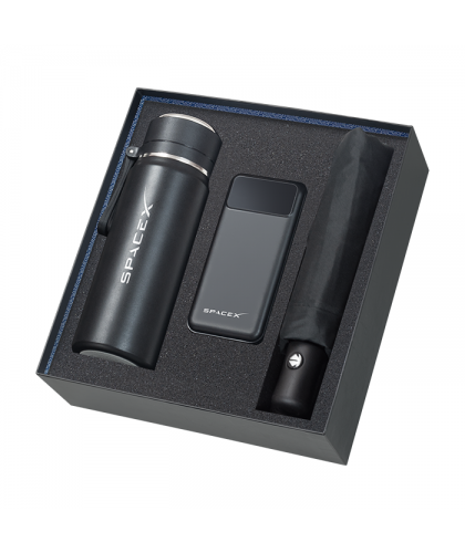 3 in 1 Gift Set (Power Bank + Umbrella + Vacuum Flask)