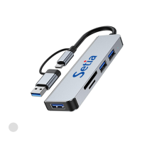 5-in-1 USB 3.0 Hub with 2 Connector