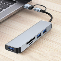 5-in-1 USB 3.0 Hub with 2 Connector