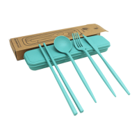 WHEAT 4-in-1 Colour Eco-Cutlery Set