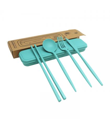 WHEAT 4-in-1 Colour Eco-Cutlery Set