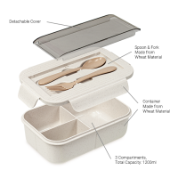 LUNZO Wheat Lunch Box 1200ml